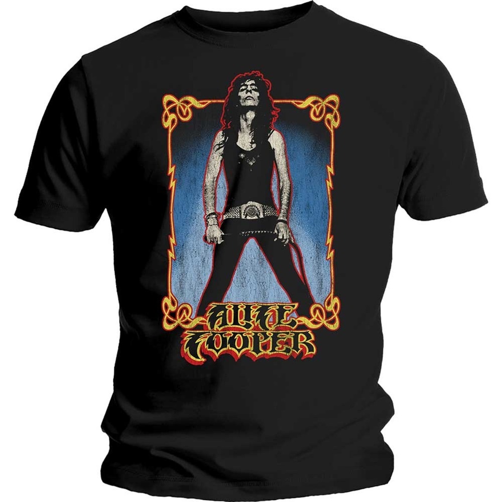 Alice Cooper T-Shirt Whip Washed Rock Music Fan Graphic Unisex
